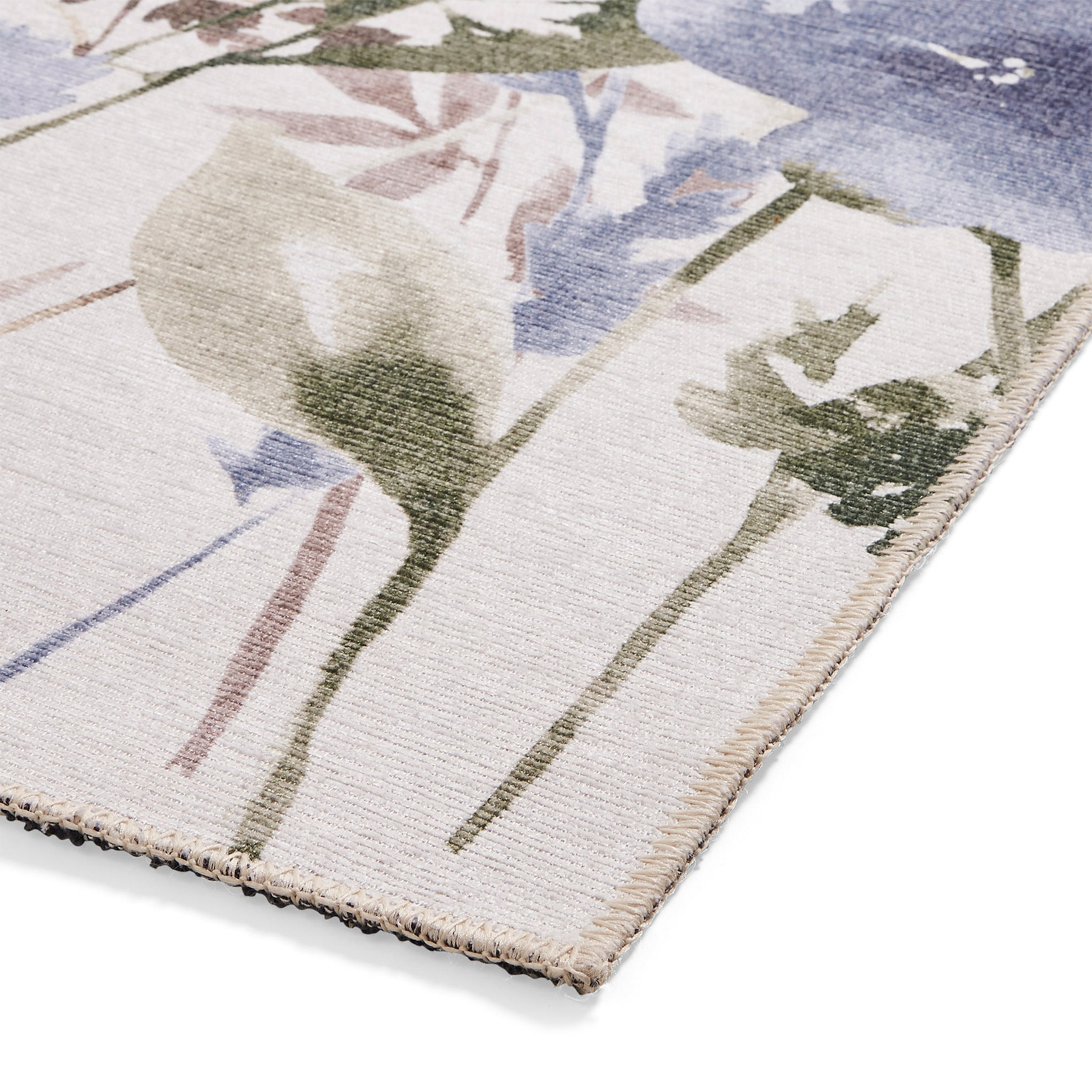 Country Floral Washable Rug Blue from Roseland Furniture
