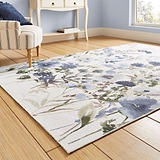 Country Floral Washable Rug Blue from Roseland Furniture