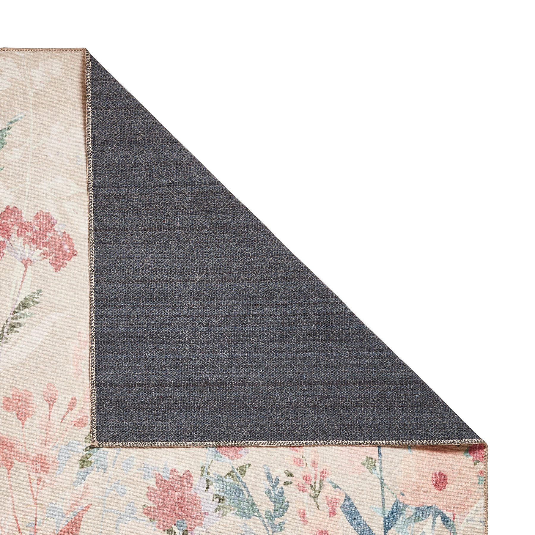 Country Floral Washable Rug Natural from Roseland Furniture
