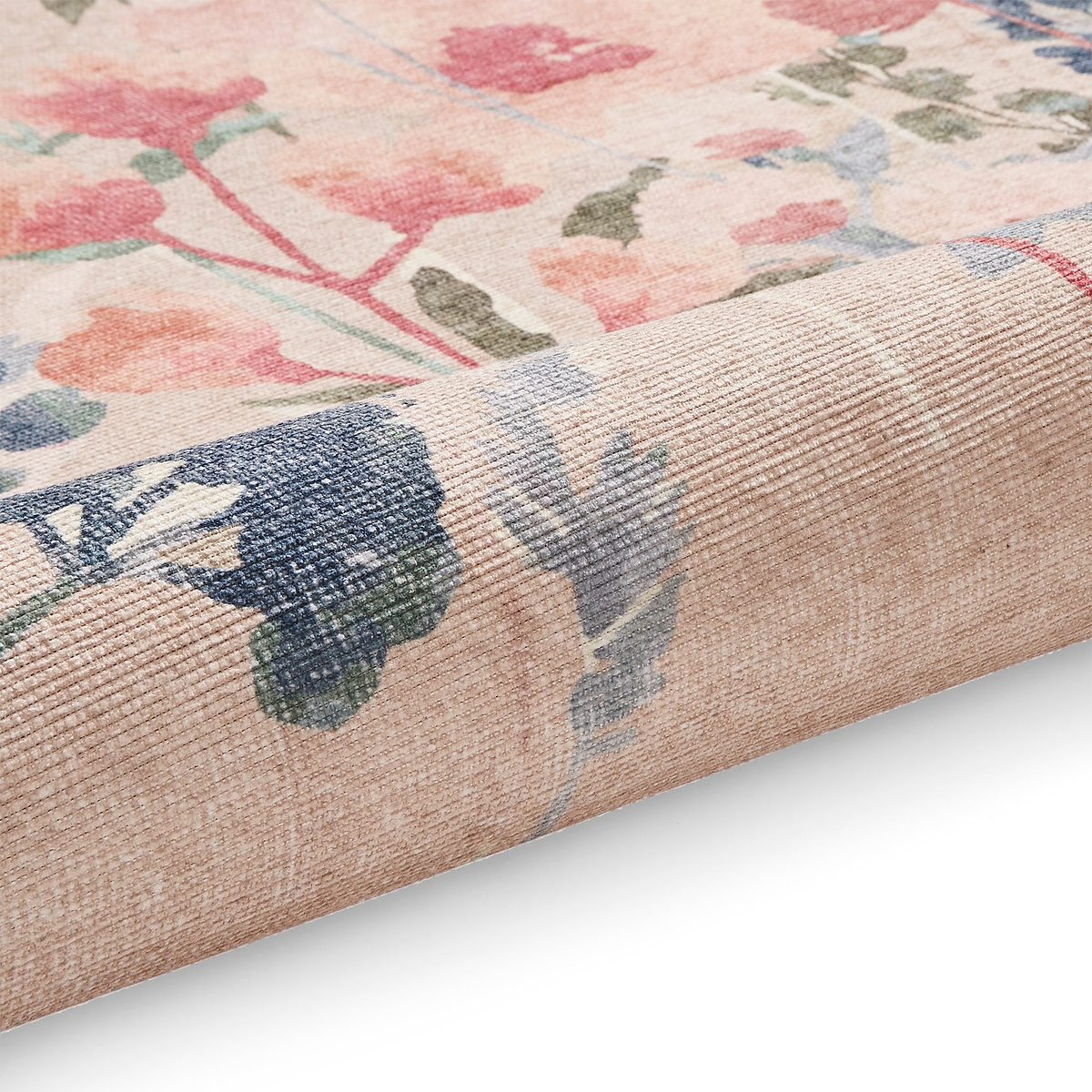 Country Floral Washable Rug Natural from Roseland Furniture
