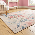 Country Floral Washable Rug Natural from Roseland Furniture