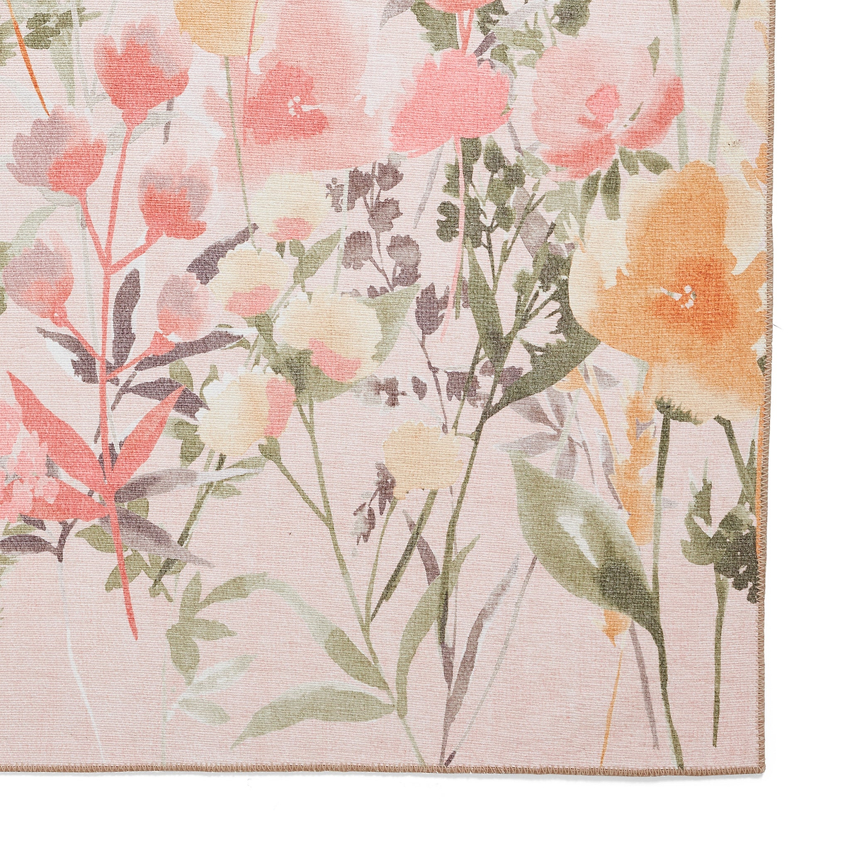 Country Floral Washable Rug Pink from Roseland Furniture
