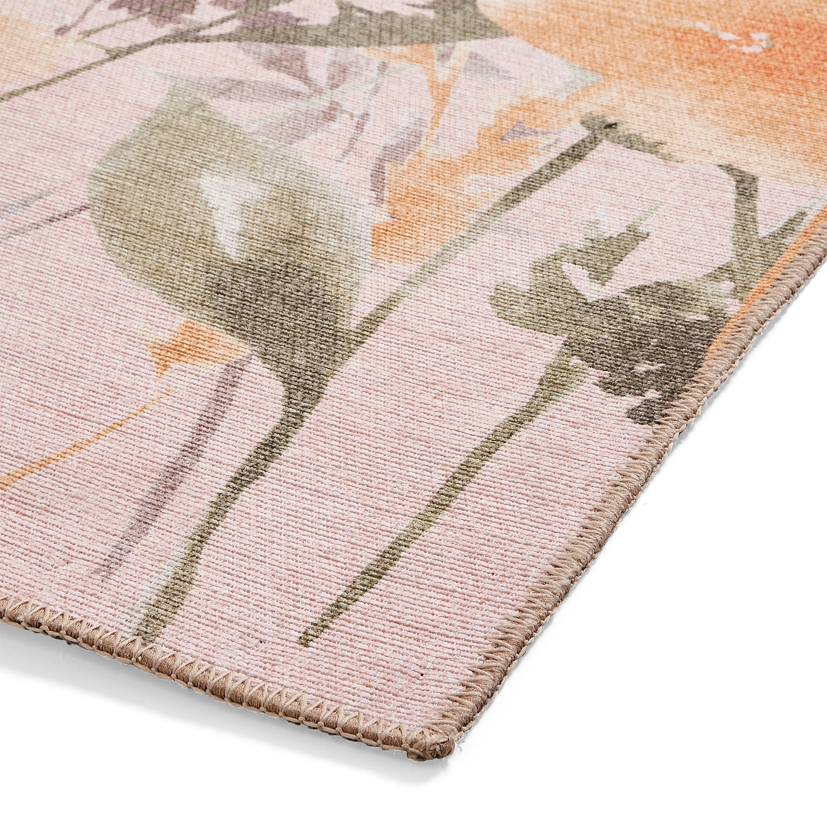 Country Floral Washable Rug Pink from Roseland Furniture