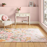 Country Floral Washable Rug Pink from Roseland Furniture