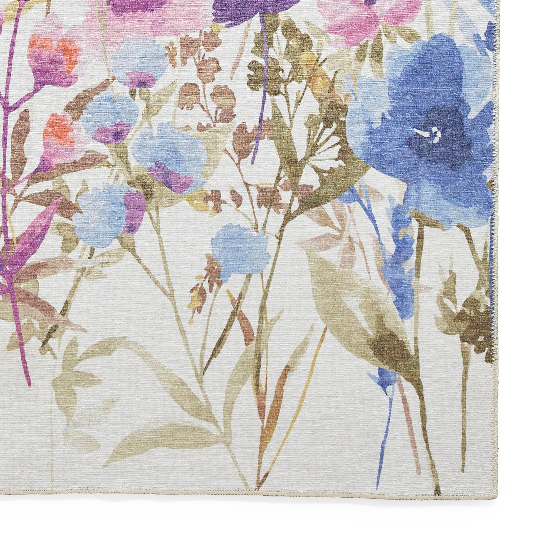 Country Floral Washable Rug Purple from Roseland Furniture