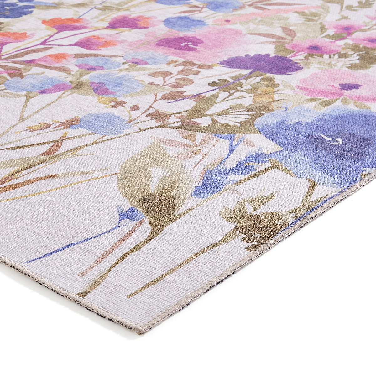 Country Floral Washable Rug Purple from Roseland Furniture