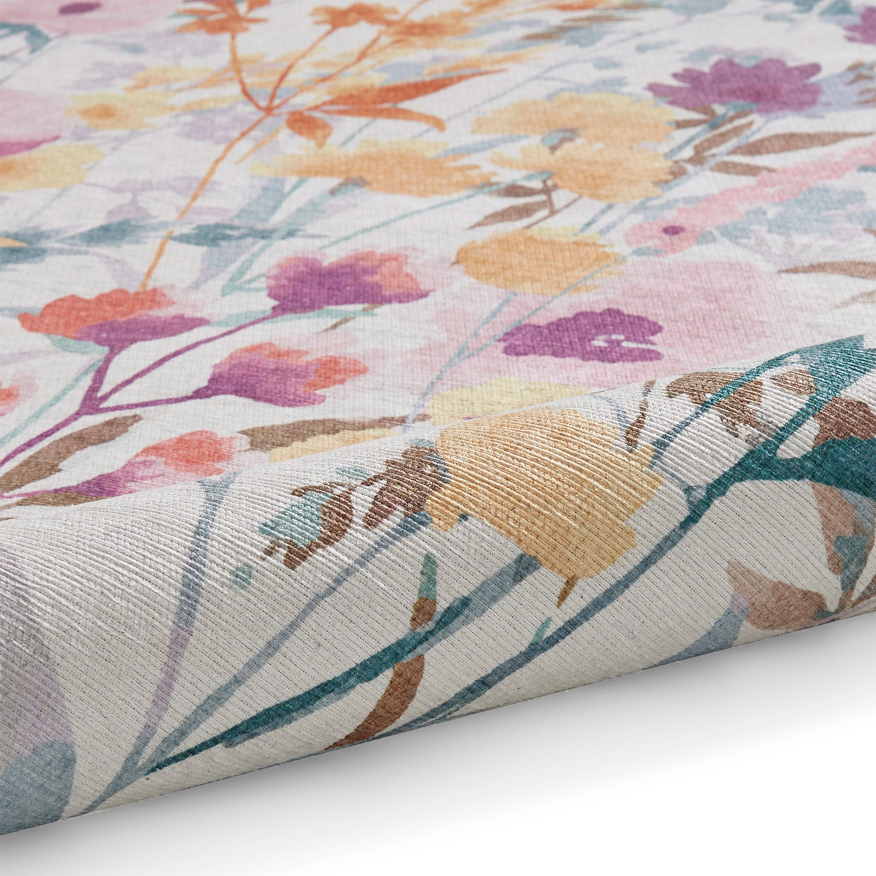 Country Floral Washable Rug Yellow from Roseland Furniture