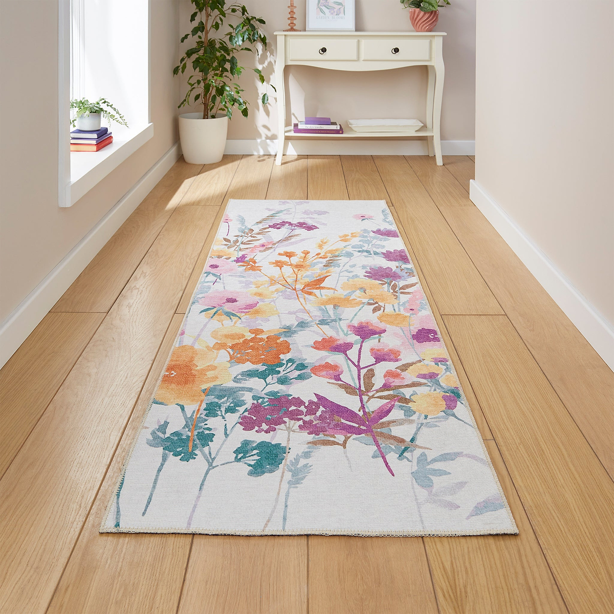 Country Floral Washable Runner from Roseland Furniture