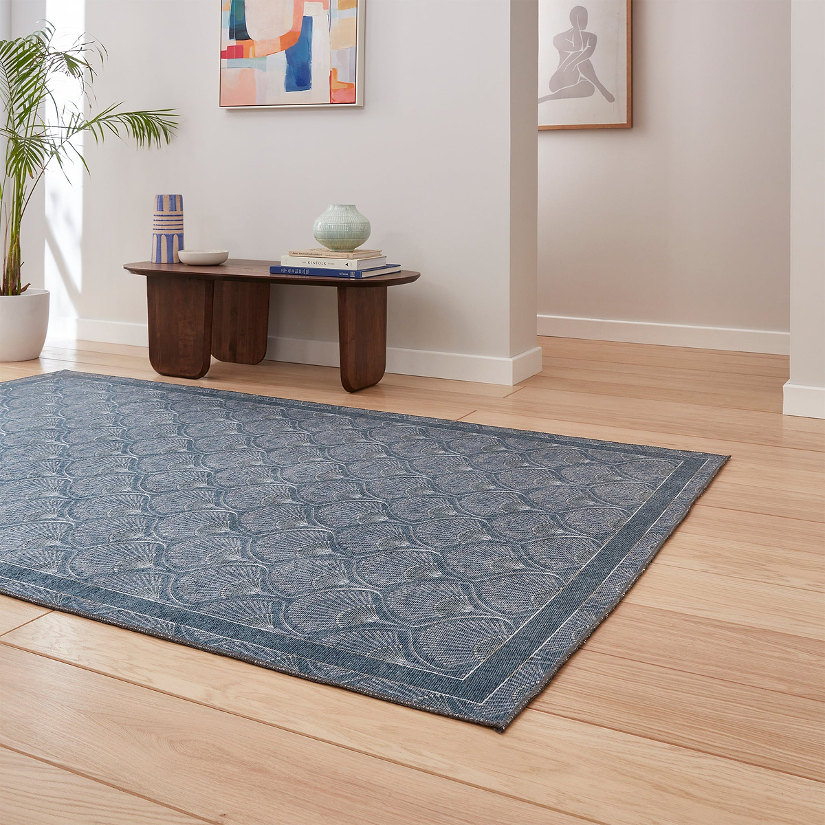 Deco Peacock Washable Rug Blue from Roseland Furniture