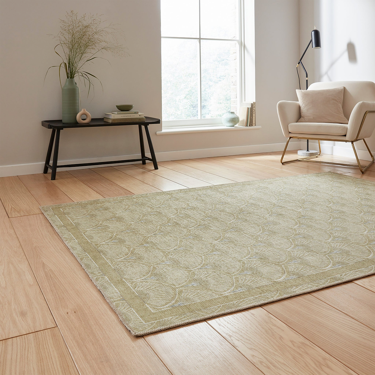 Deco Peacock Washable Rug Green from Roseland Furniture