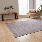 Deco Peacock Washable Rug Purple from Roseland Furniture
