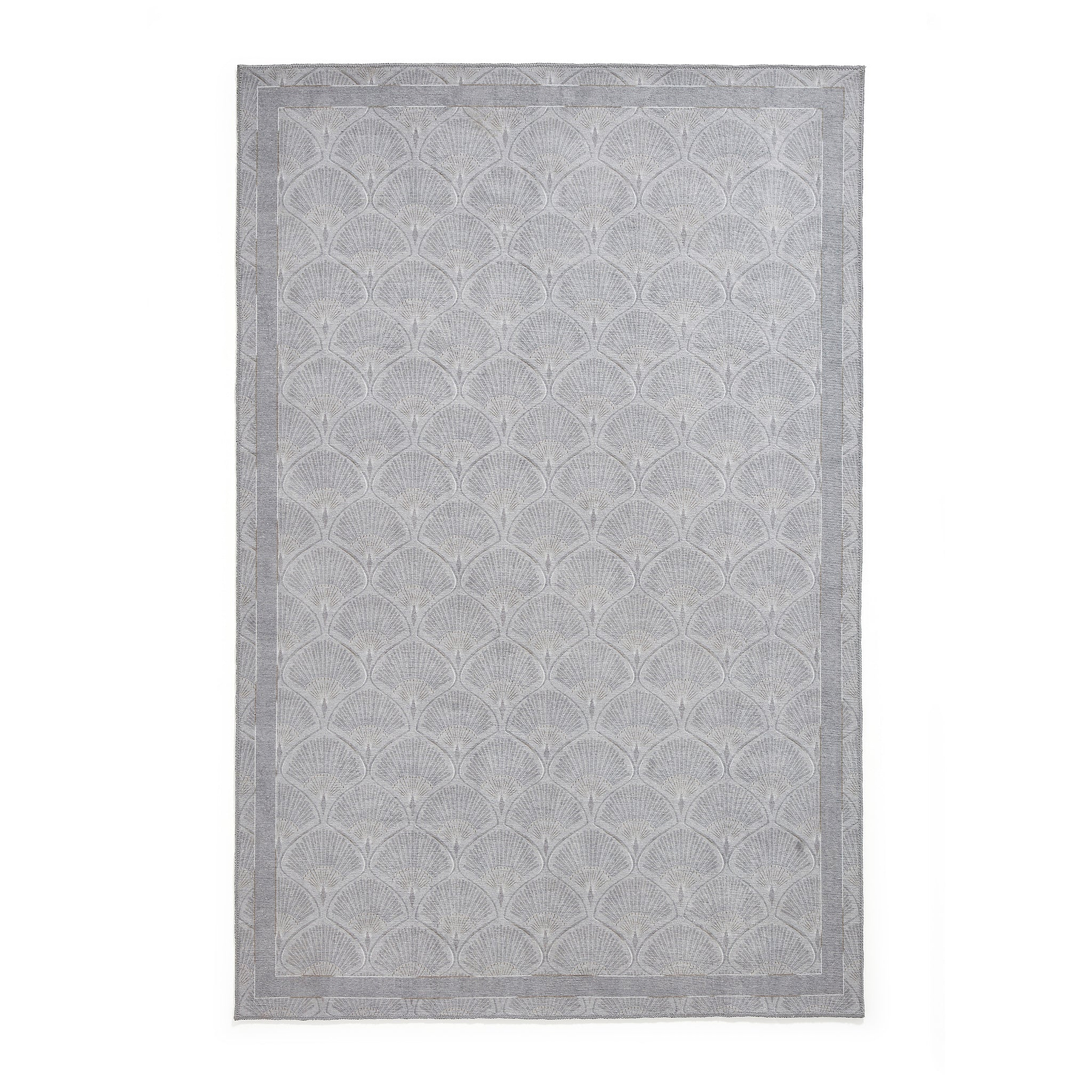 Deco Peacock Washable Rug Silver from Roseland Furniture