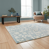 Grace Floral Rug Blue from Roseland Furniture