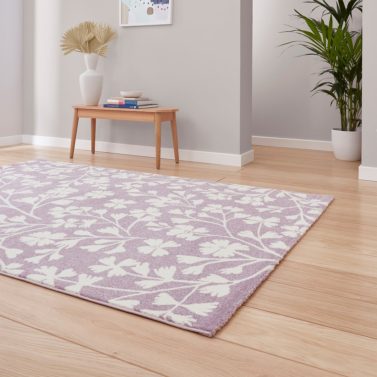 Grace Floral Rug Purple from Roseland Furniture