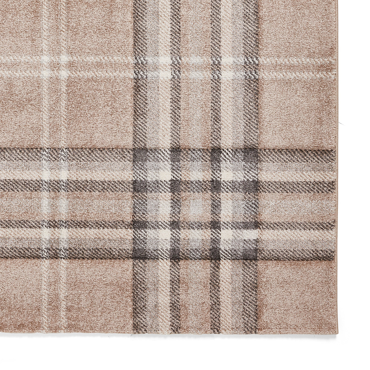 Kelso Check Rug Beige from Roseland Furniture