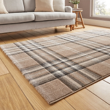 Kelso Check Rug Beige from Roseland Furniture