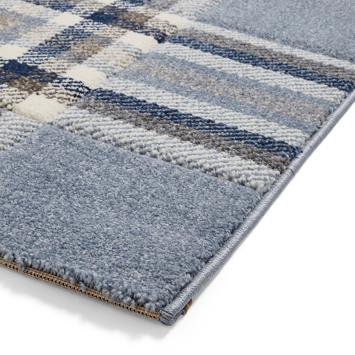 Kelso Check Rug Blue from Roseland Furniture