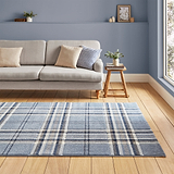 Kelso Check Rug Blue from Roseland Furniture