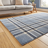 Kelso Check Rug Blue from Roseland Furniture