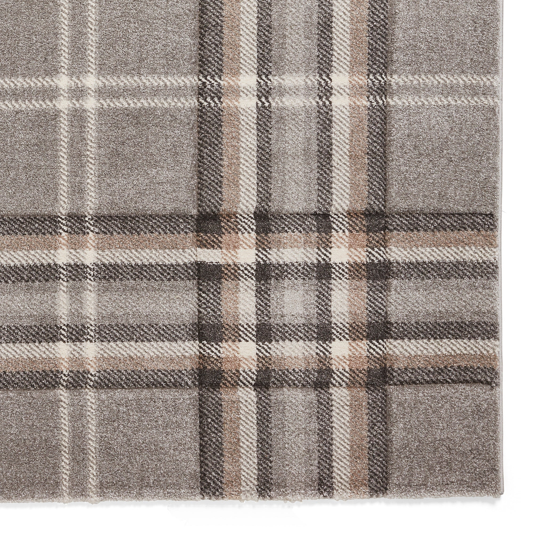 Kelso Check Rug Grey from Roseland Furniture