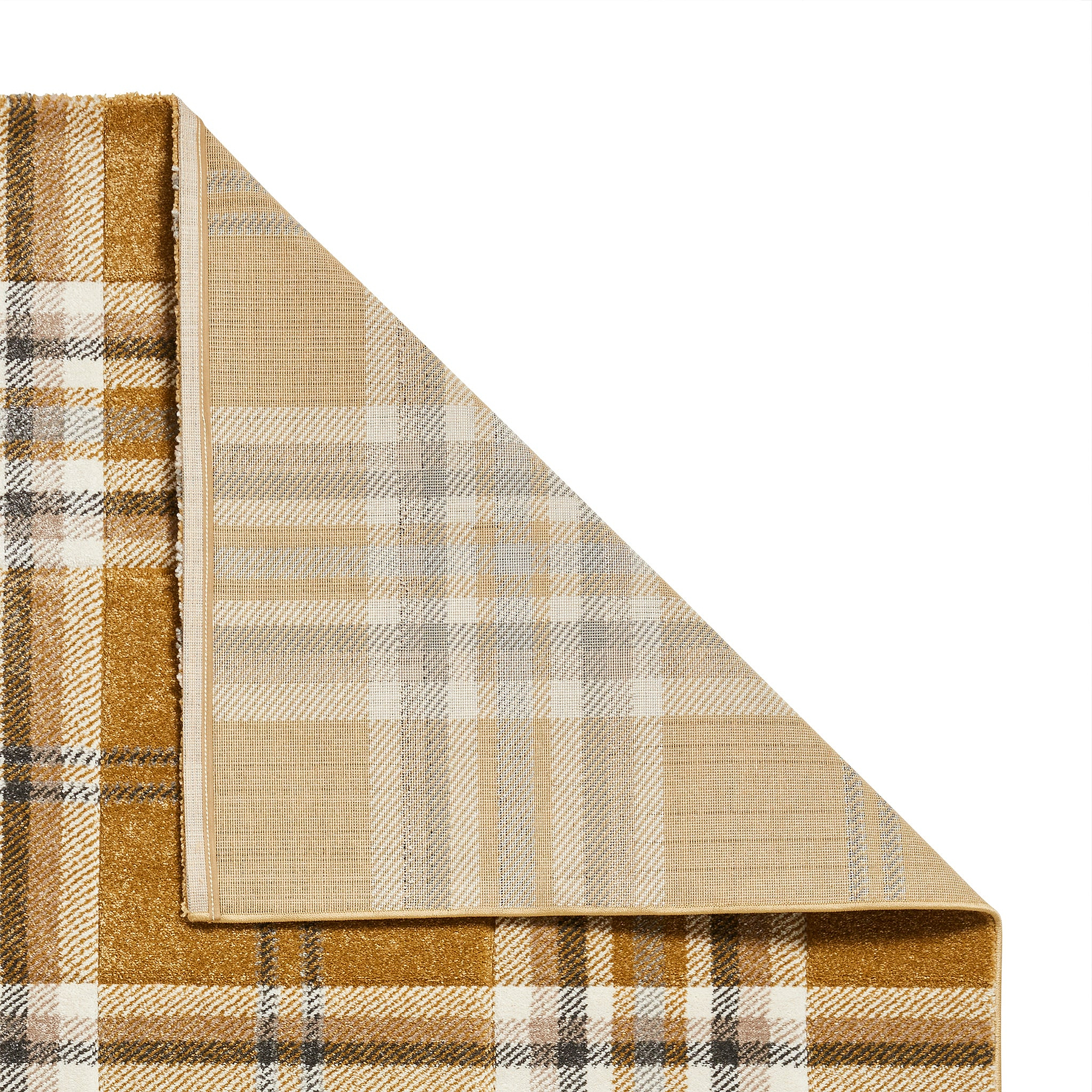 Kelso Check Rug Yellow from Roseland Furniture