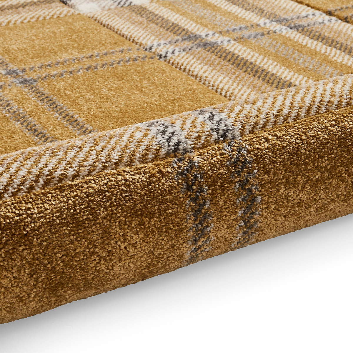 Kelso Check Rug Yellow from Roseland Furniture
