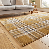 Kelso Check Rug Yellow from Roseland Furniture