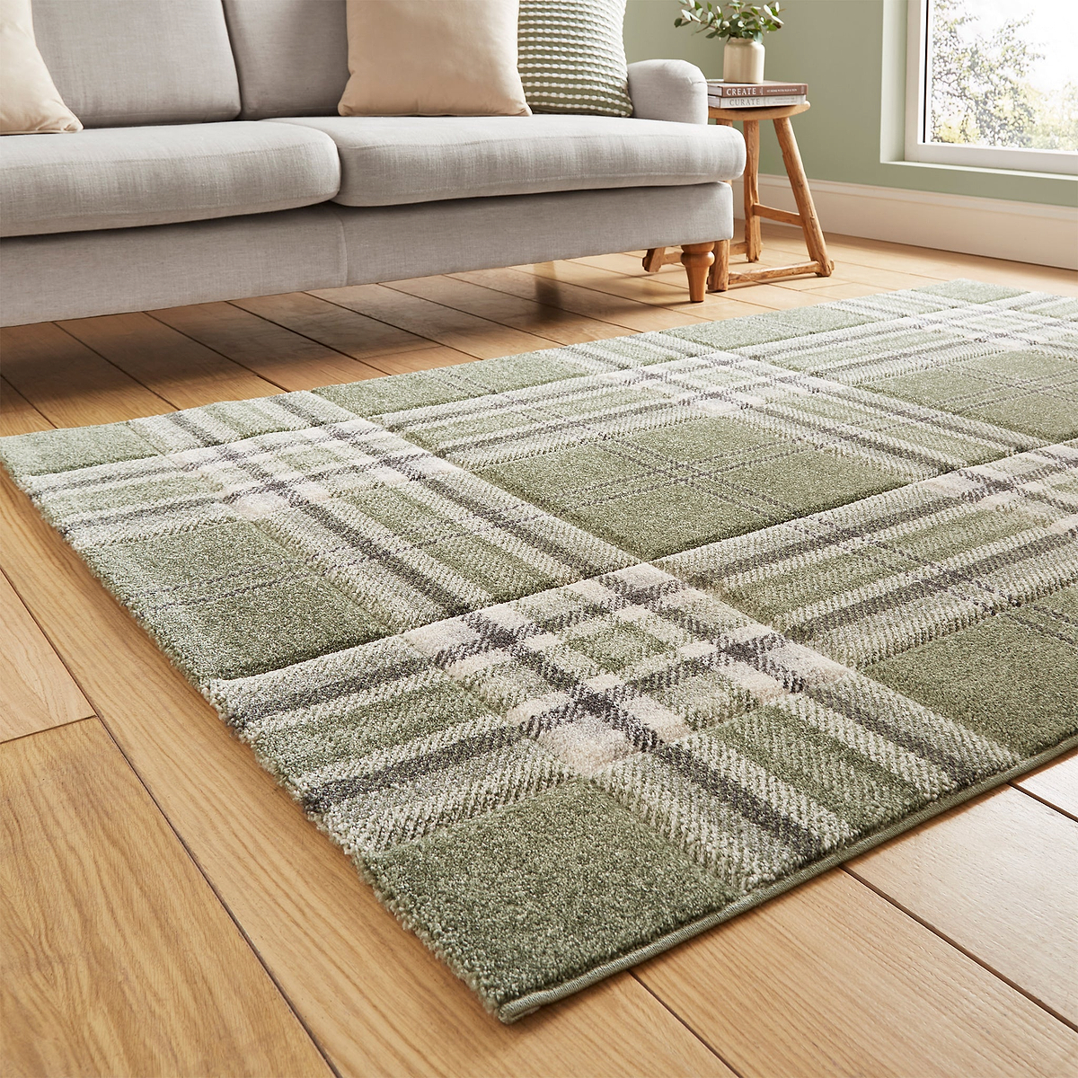 Kelso Check Rug Green from Roseland Furniture