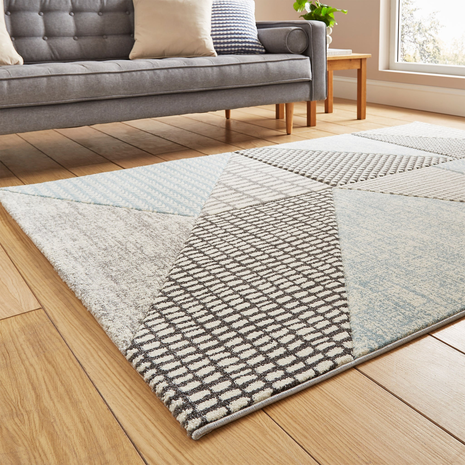 Larsson Geo Rug Blue from Roseland Furniture