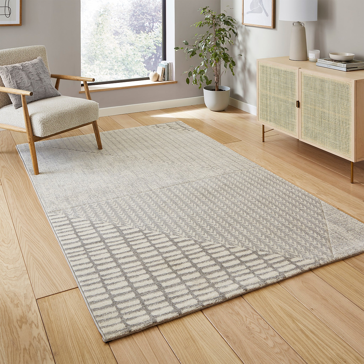Larsson Abstract Rug Grey from Roseland Furniture