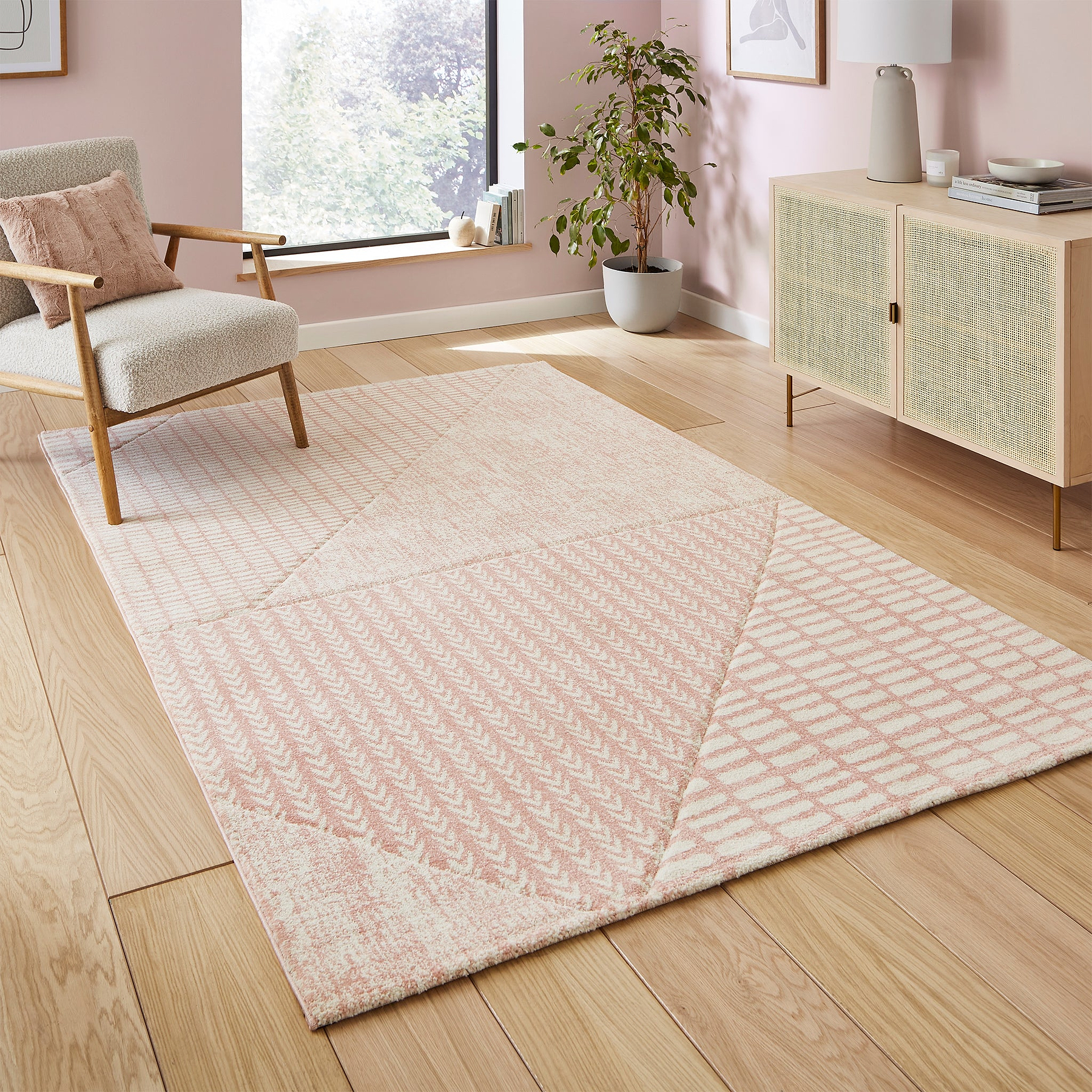 Larsson Abstract Rug Pink from Roseland Furniture