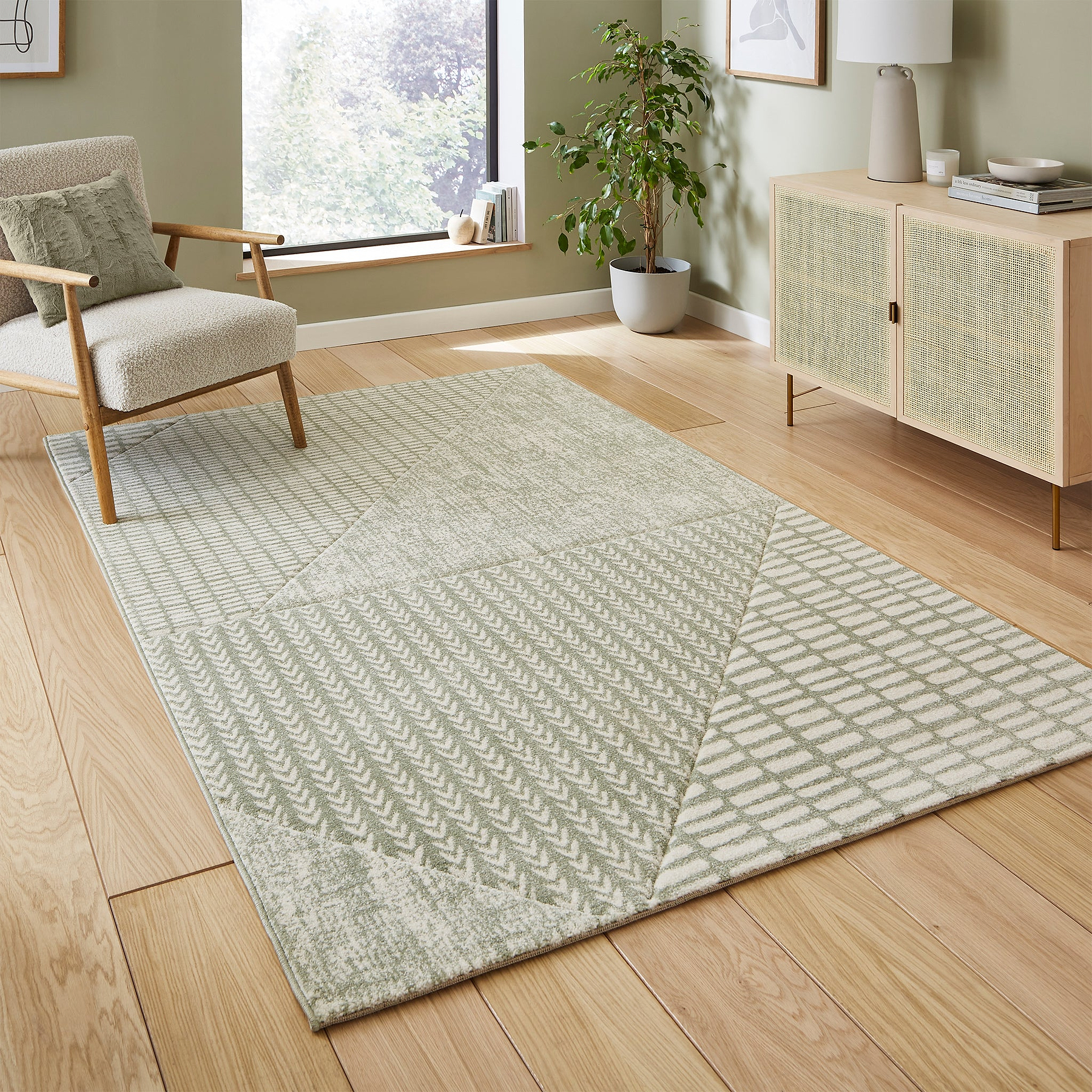 Larsson Abstract Rug Green from Roseland Furniture