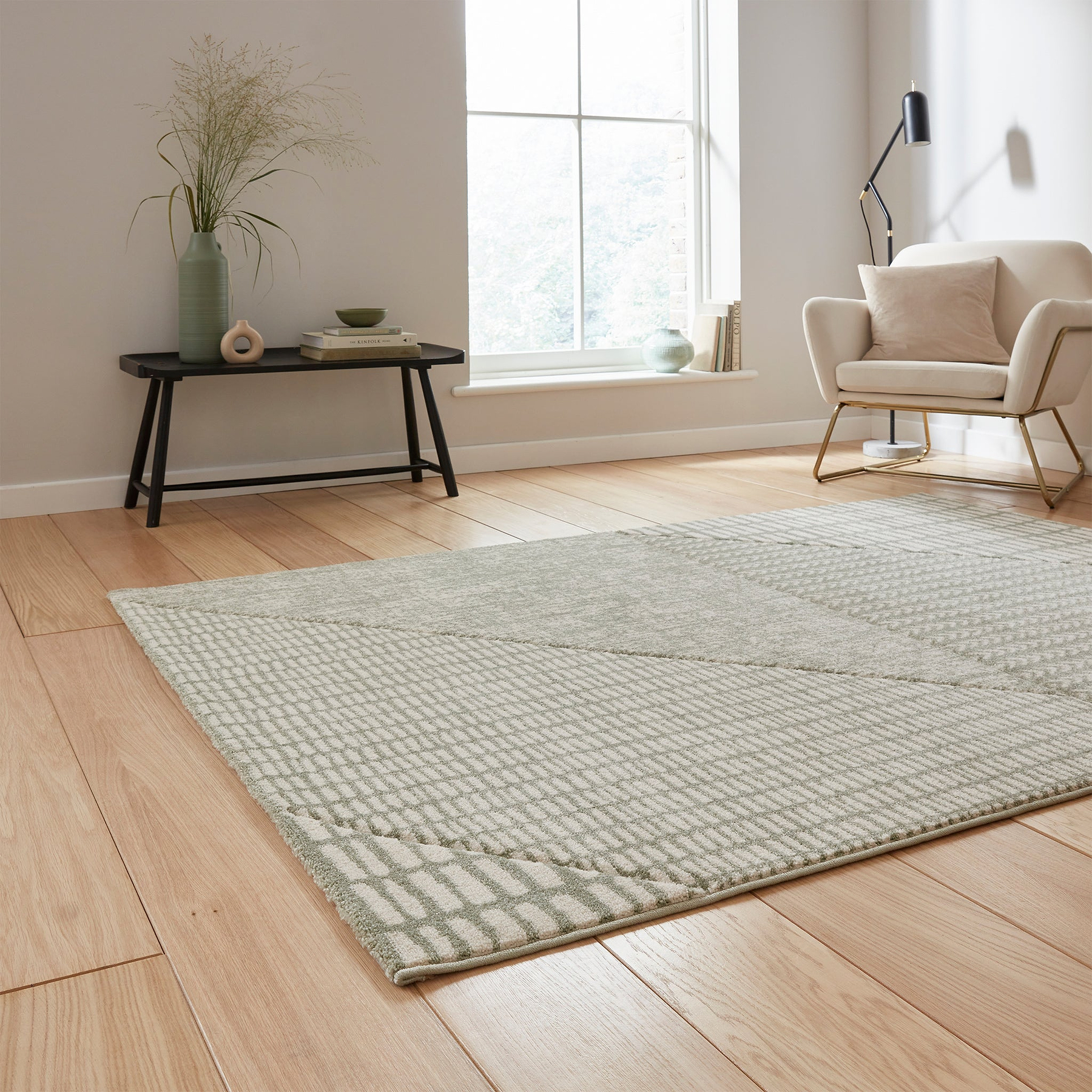 Larsson Abstract Rug Green from Roseland Furniture