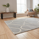 Linear Curve Rug Grey from Roseland Furniture