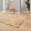 Linear Curve Rug Yellow from Roseland Furniture