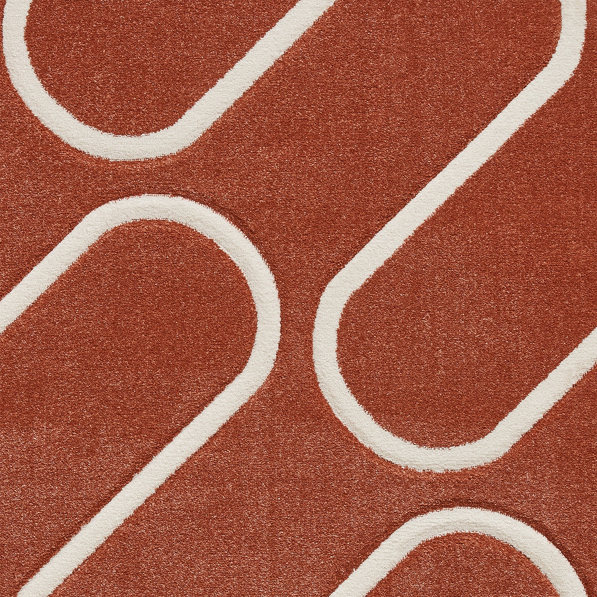 Linear Curve Rug Orange from Roseland Furniture
