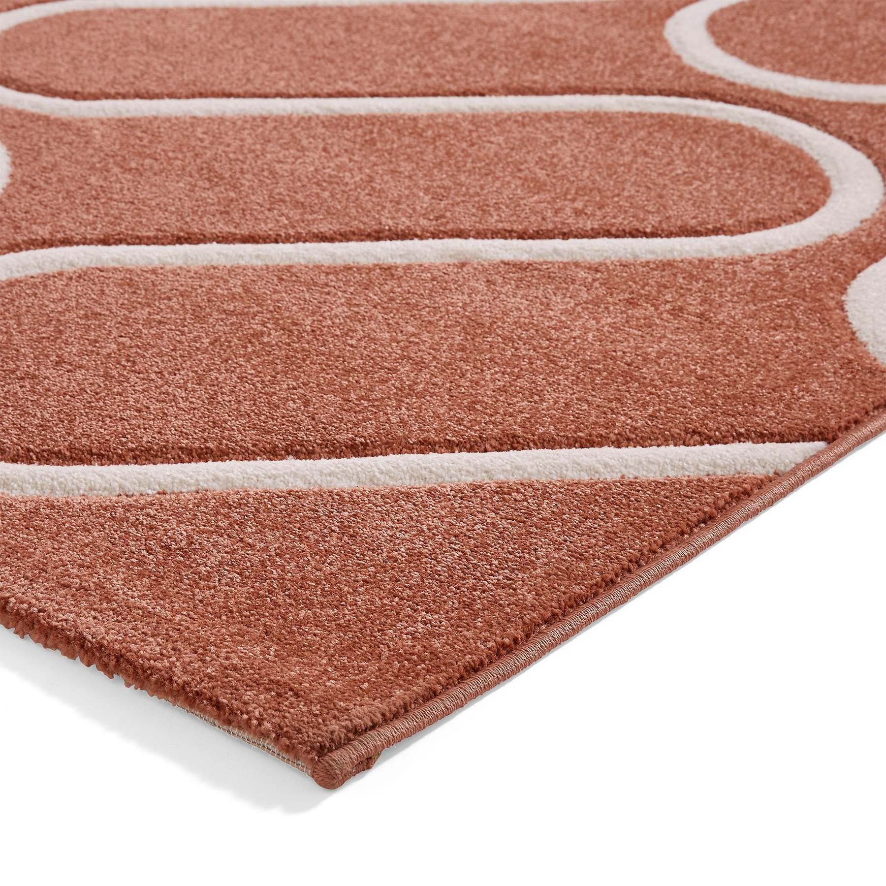 Linear Curve Rug Orange from Roseland Furniture