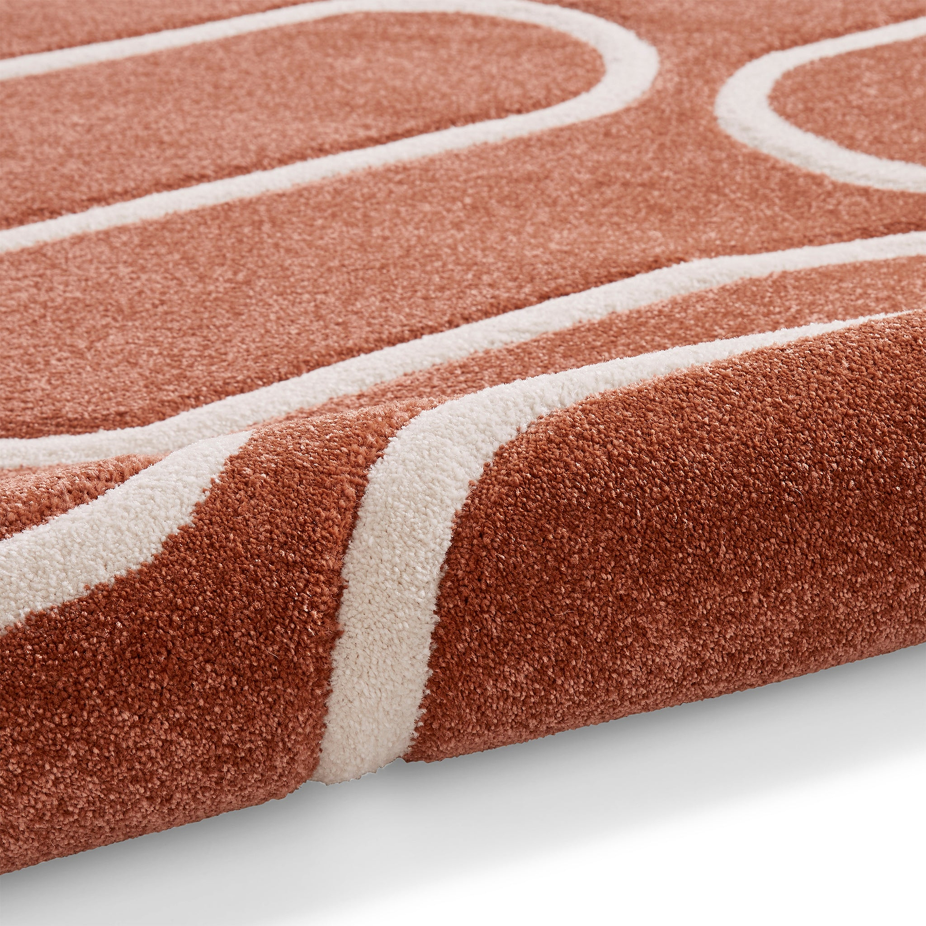 Linear Curve Rug Orange from Roseland Furniture