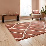 Linear Curve Rug Orange from Roseland Furniture