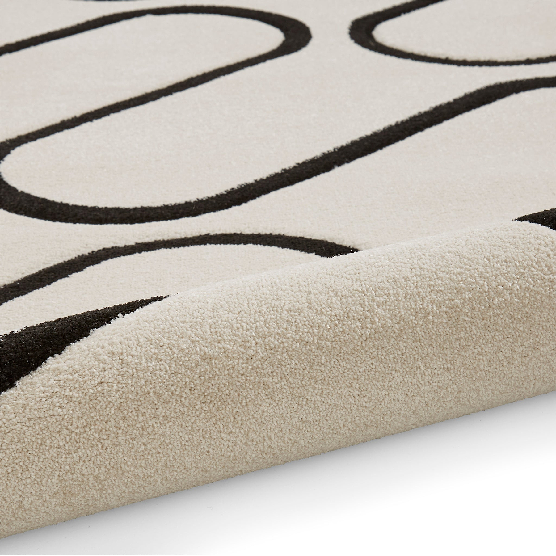 Linear Curve Rug White from Roseland Furniture