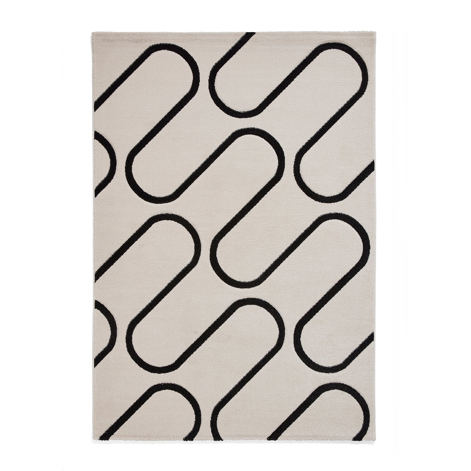 Linear Curve Rug White from Roseland Furniture