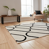 Linear Curve Rug White from Roseland Furniture