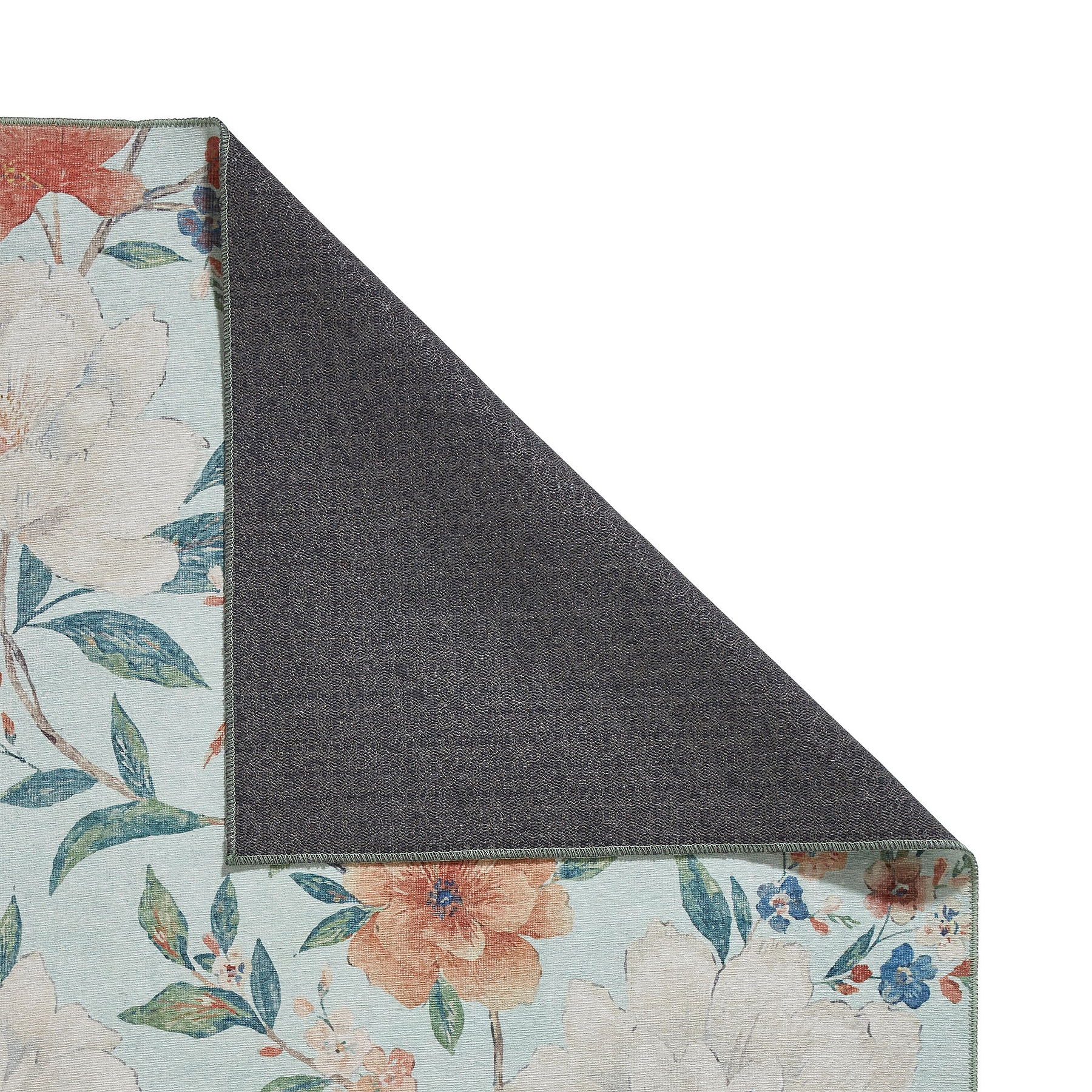 Pippa Floral Washable Rug Blue from Roseland Furniture