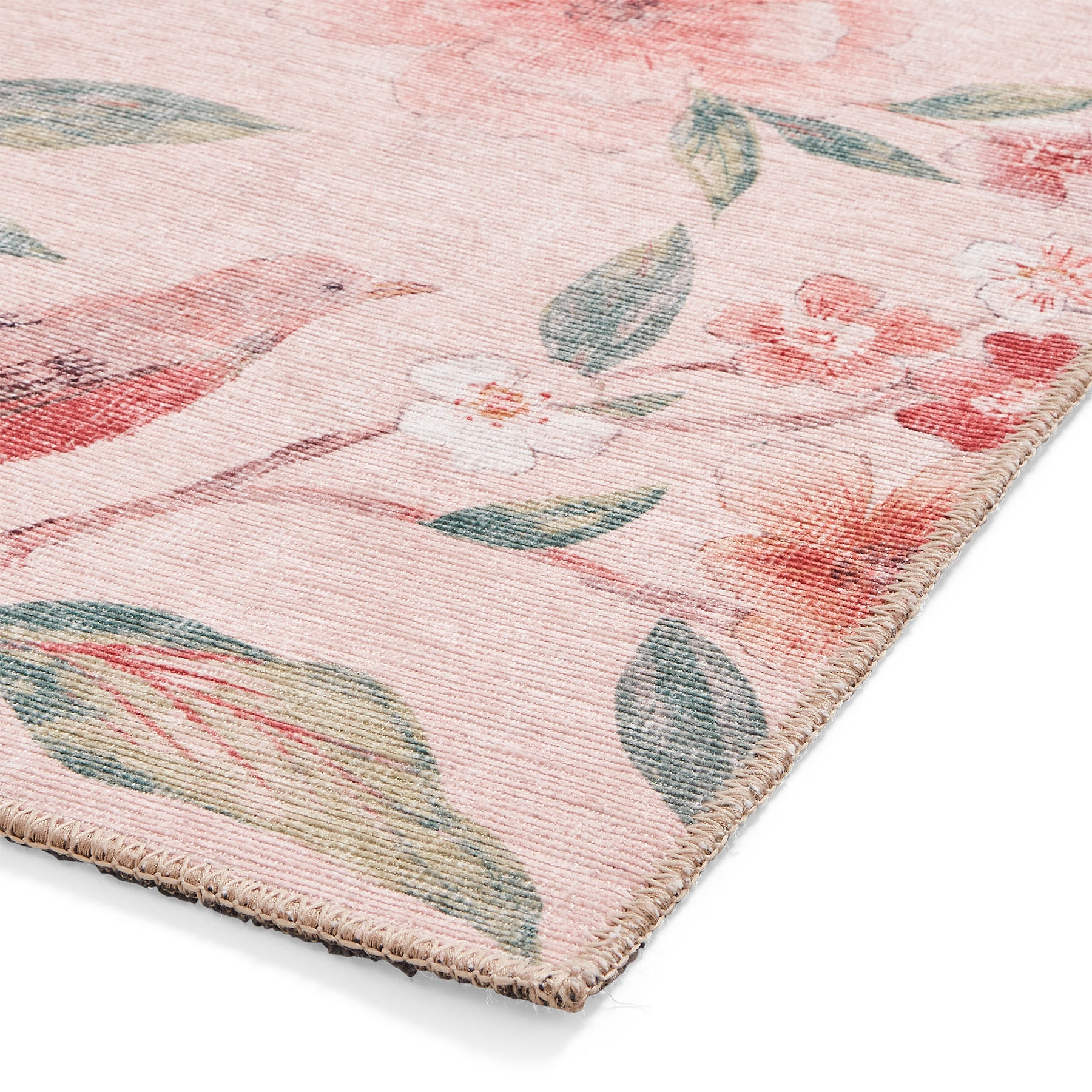 Pippa Floral Washable Rug Pink from Roseland Furniture
