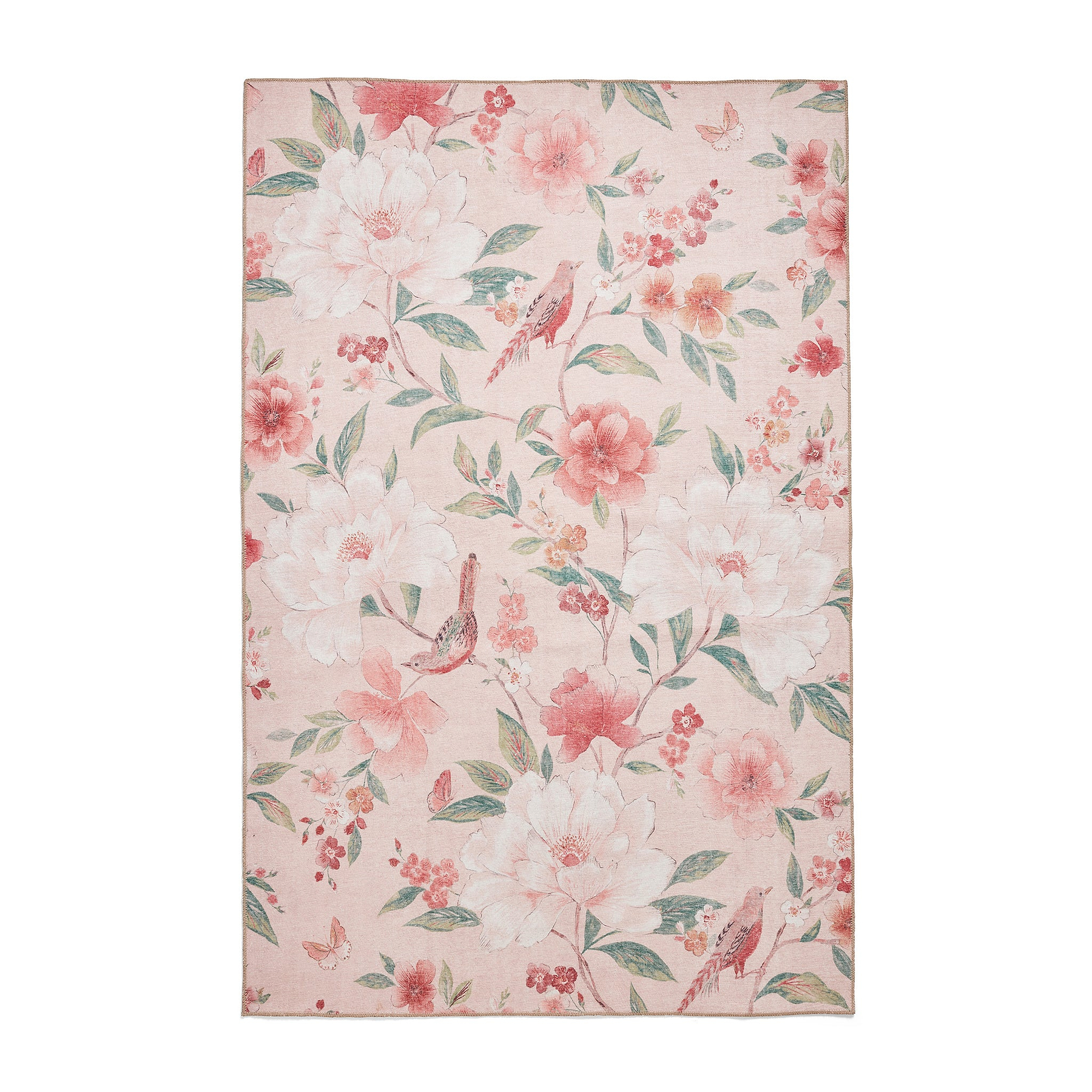 Pippa Floral Washable Rug Pink from Roseland Furniture