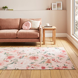 Pippa Floral Washable Rug Pink from Roseland Furniture