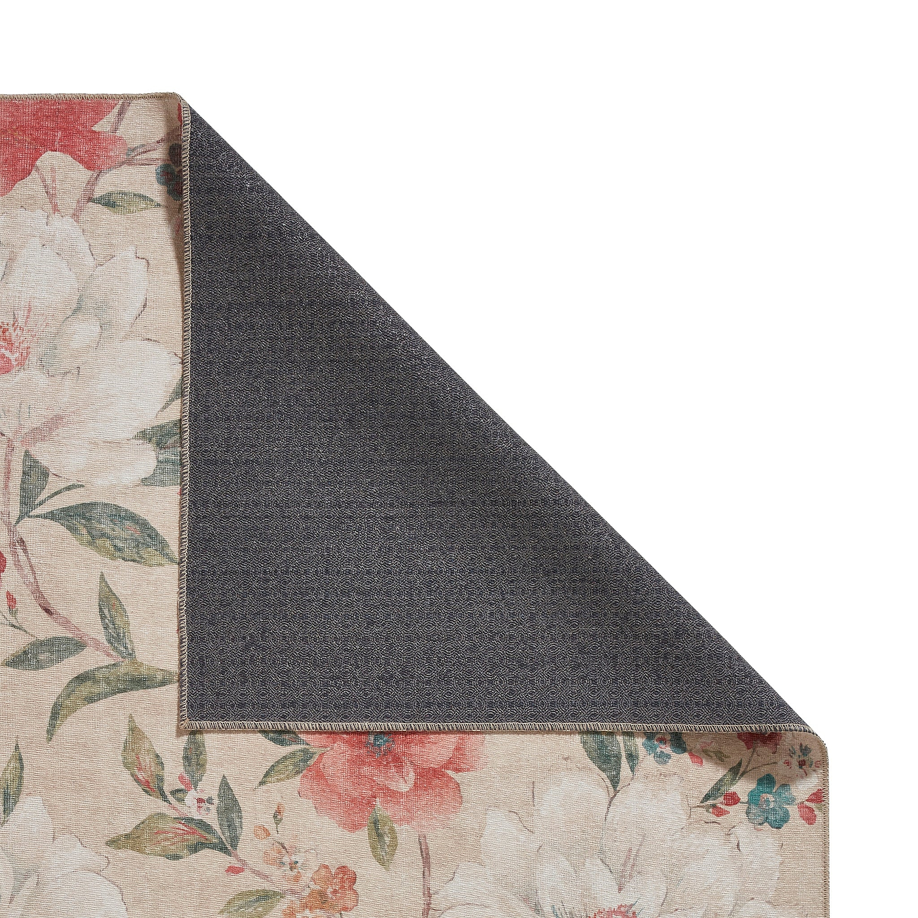 Pippa Floral Washable Rug Natural from Roseland Furniture