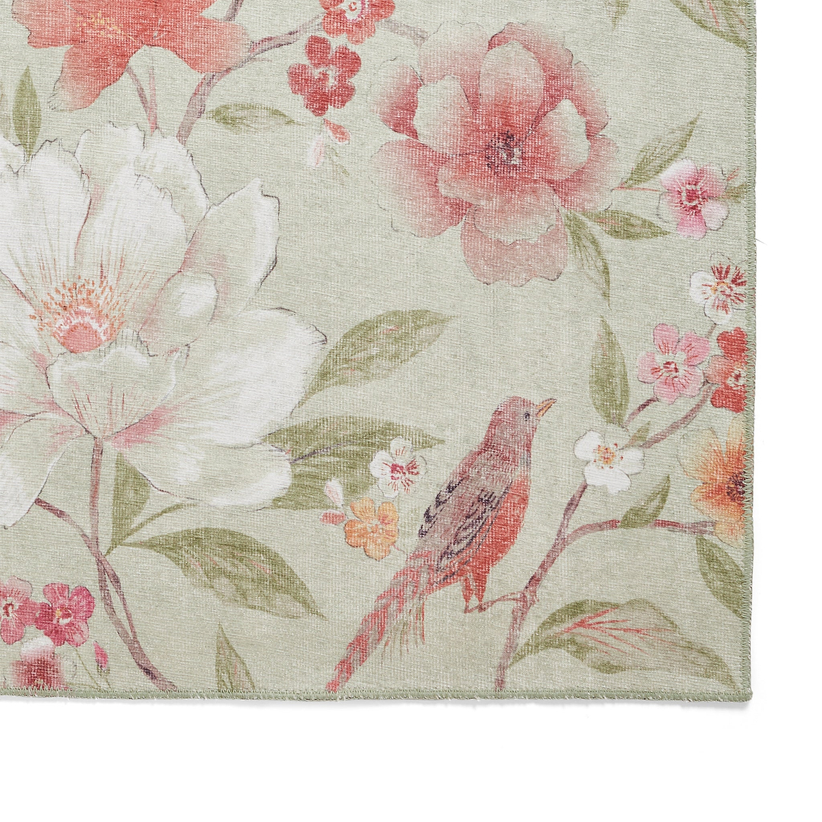 Pippa Floral Washable Rug Green from Roseland Furniture