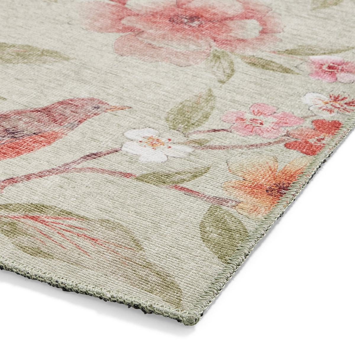Pippa Floral Washable Rug Green from Roseland Furniture