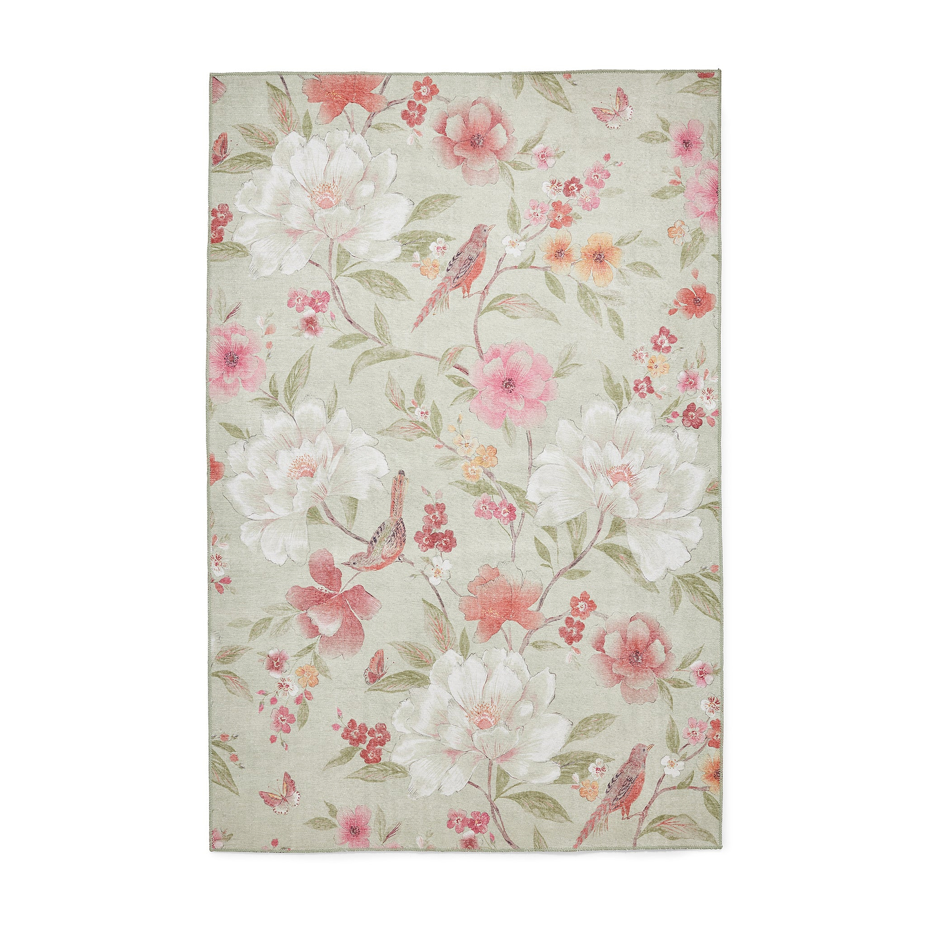 Pippa Floral Washable Rug Green from Roseland Furniture